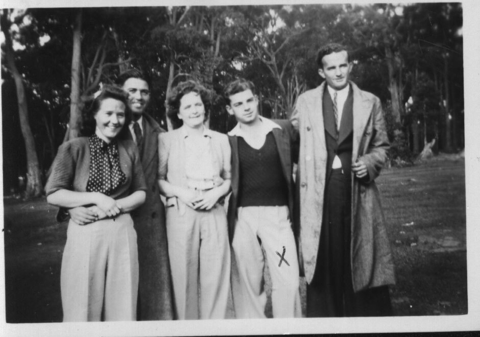 Claude Vinci with workmates from Spicers in Fremantle