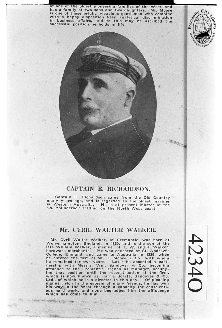 Captain E Richardson, 1863-1929