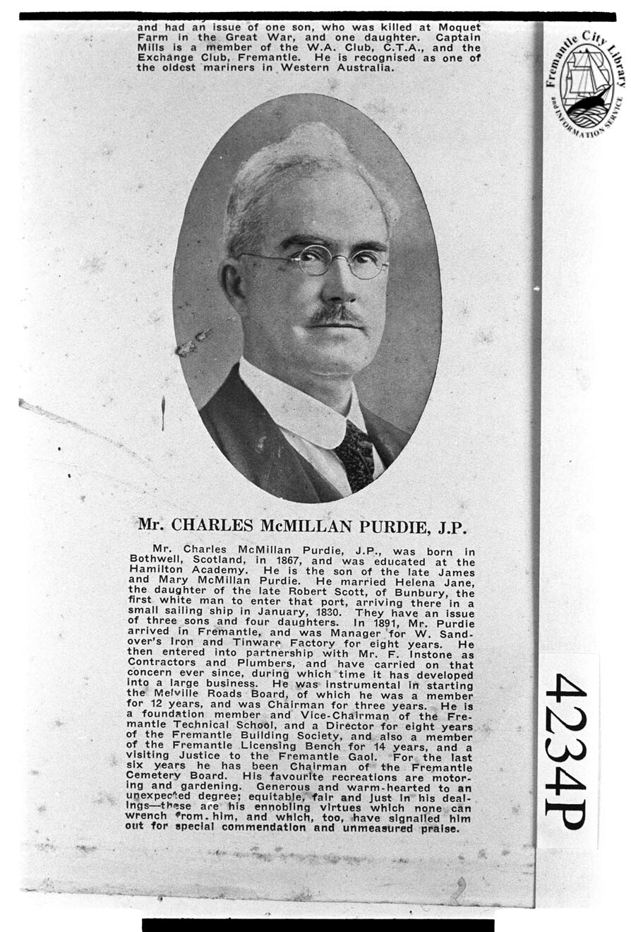 Charles MacMillan Purdie J P