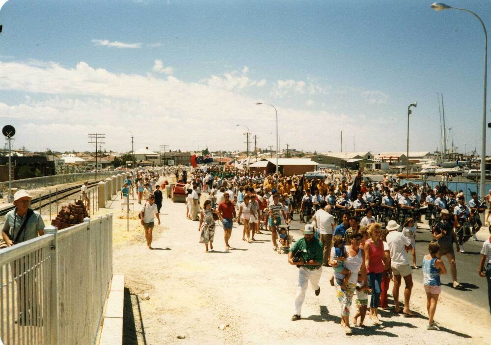 Americas Cup Crew Parade Fishing Boat Harbour