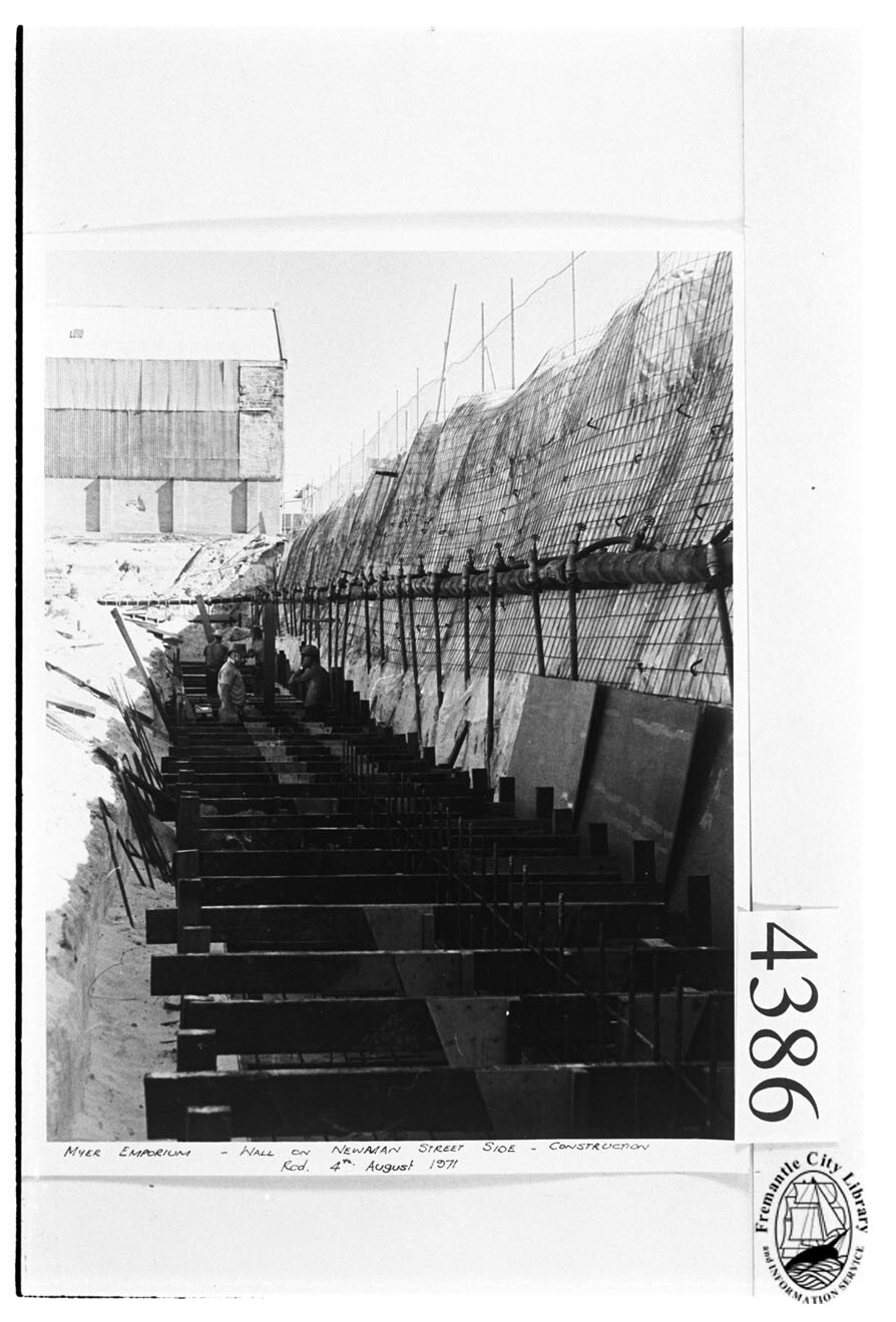 Construction of wall of Myer