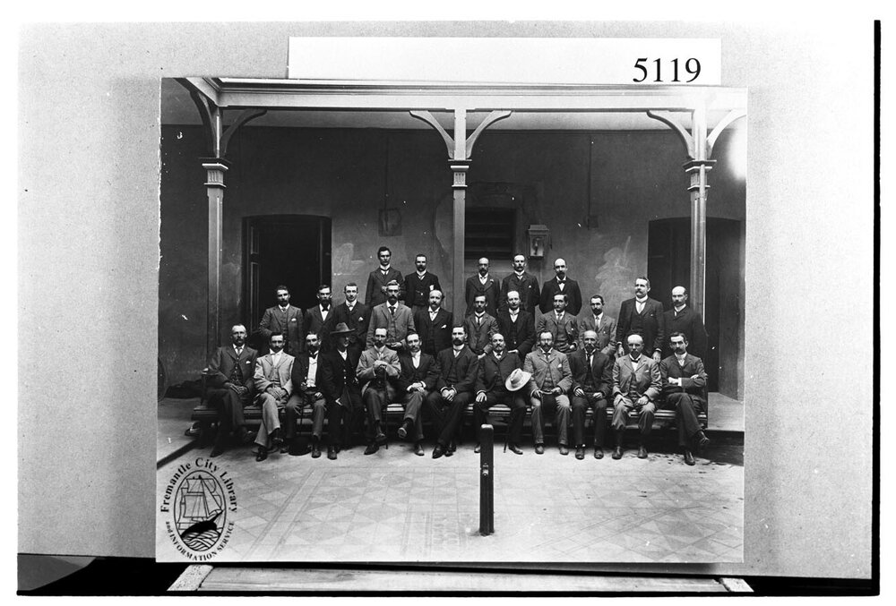 Group in the atrium of the Fremantle Town Hall