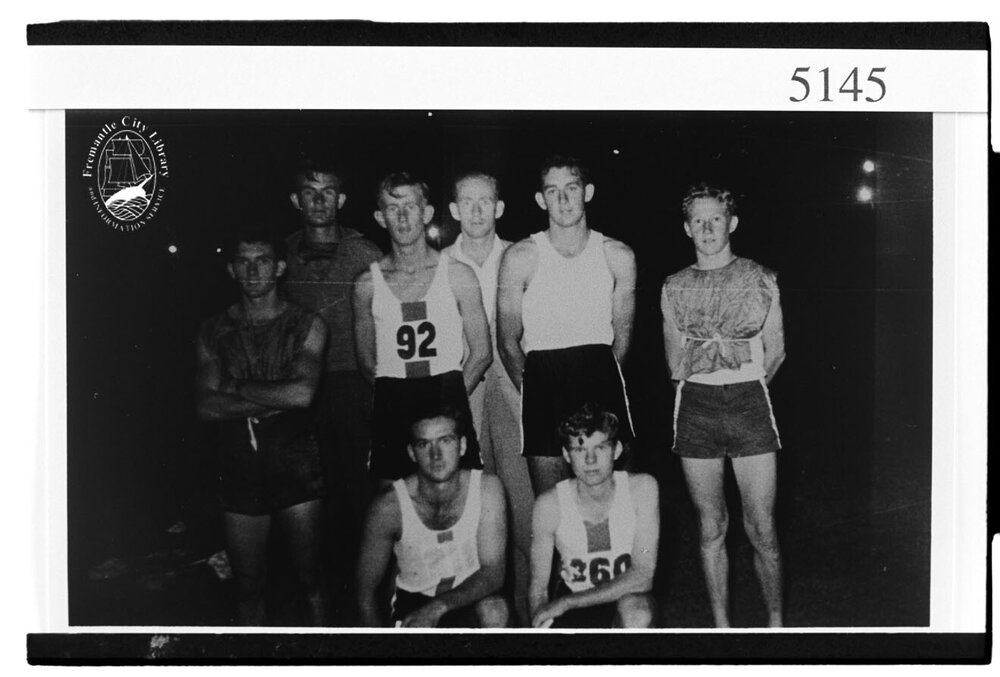 Group of athletes at Fremantle Oval