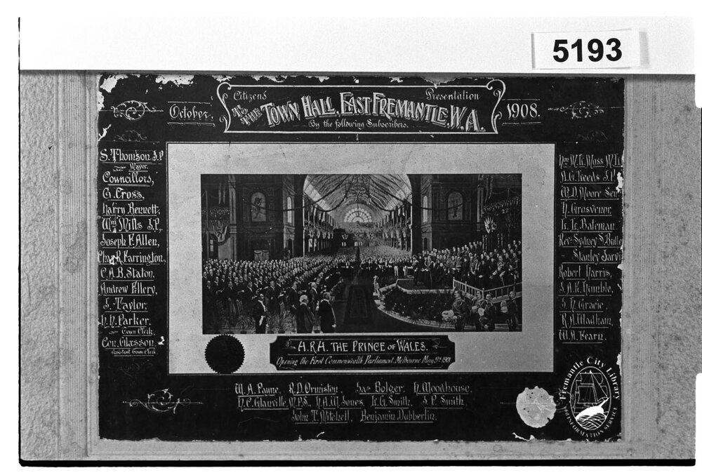 HRH the Prince of Wales opening the first Commonwealth Parliament in Melbourne in 1901