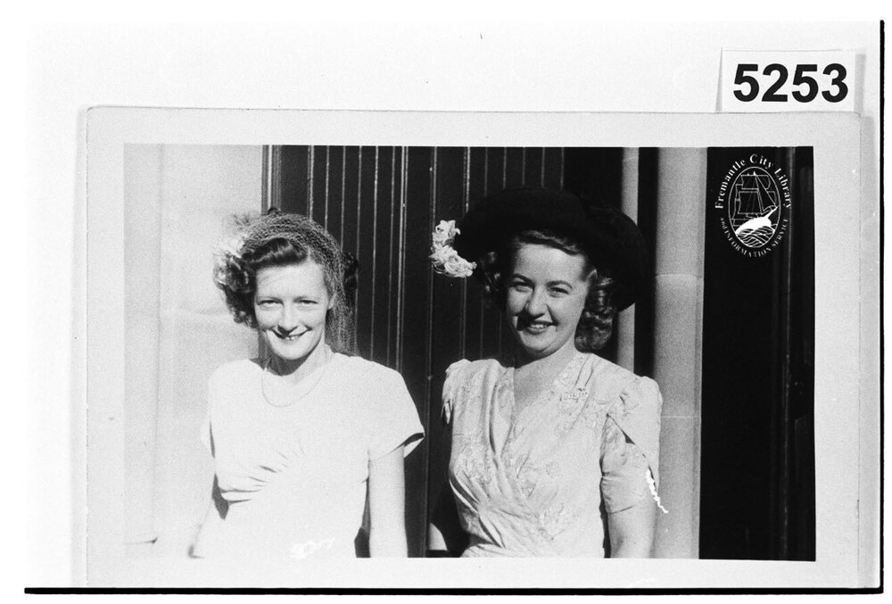 Joy Piggott and Mary Hogan outside St Patrick's Church