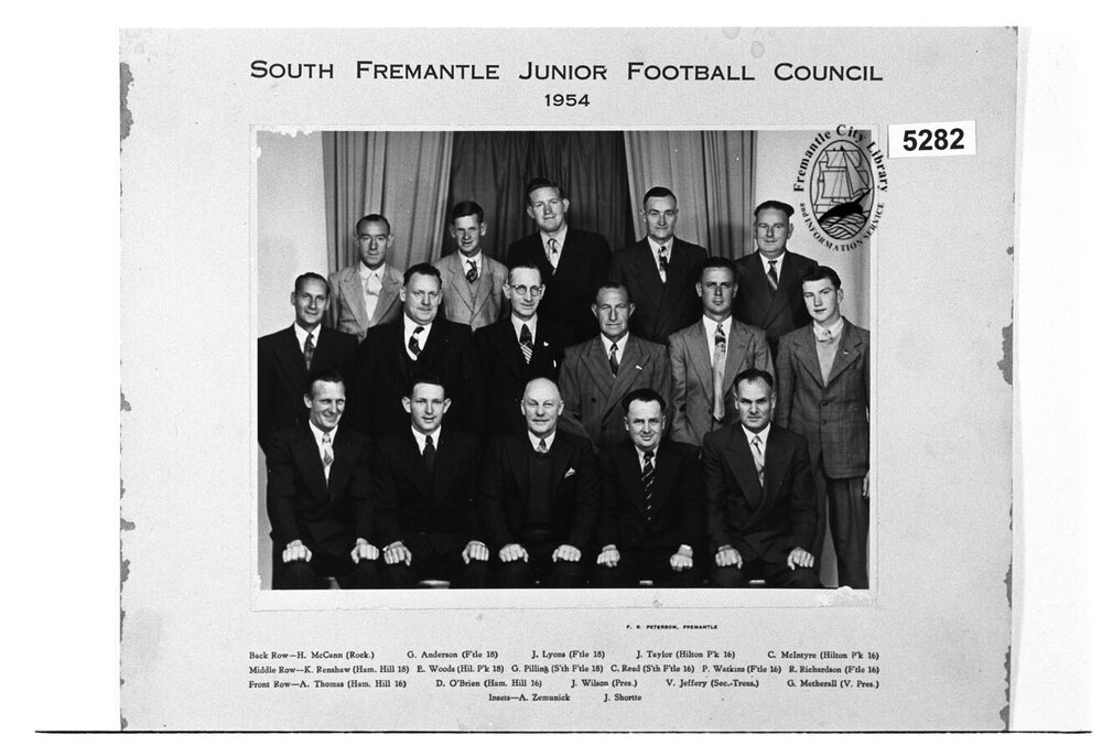 South Fremantle Junior Football Council 1954