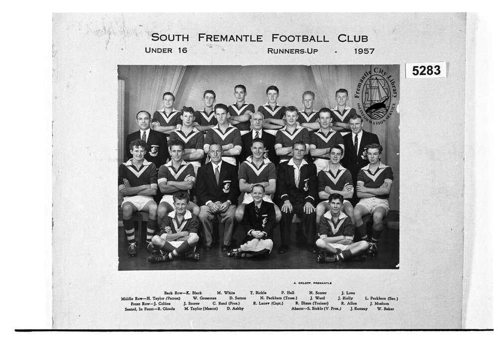 South Fremantle Football Club, under 16, Runners-up, 1957