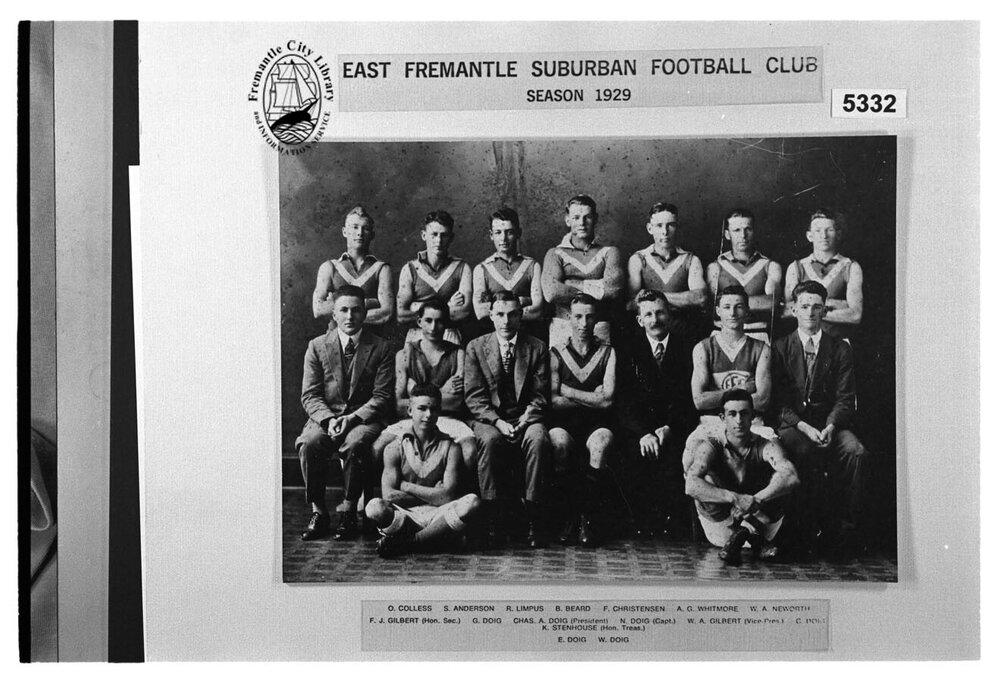 East Fremantle Suburban Football Club Season 1929