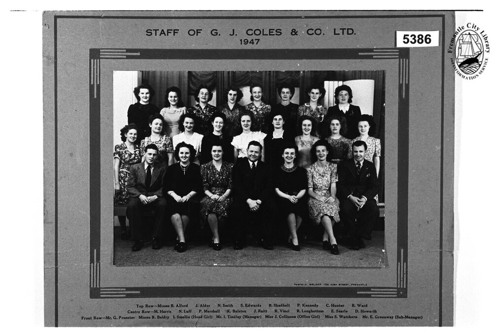 Staff of G.J. Coles &amp; Co Ltd 1947