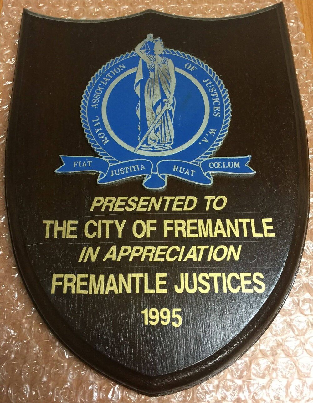 Plaque - Fremantle Justice of the Peace plaque
