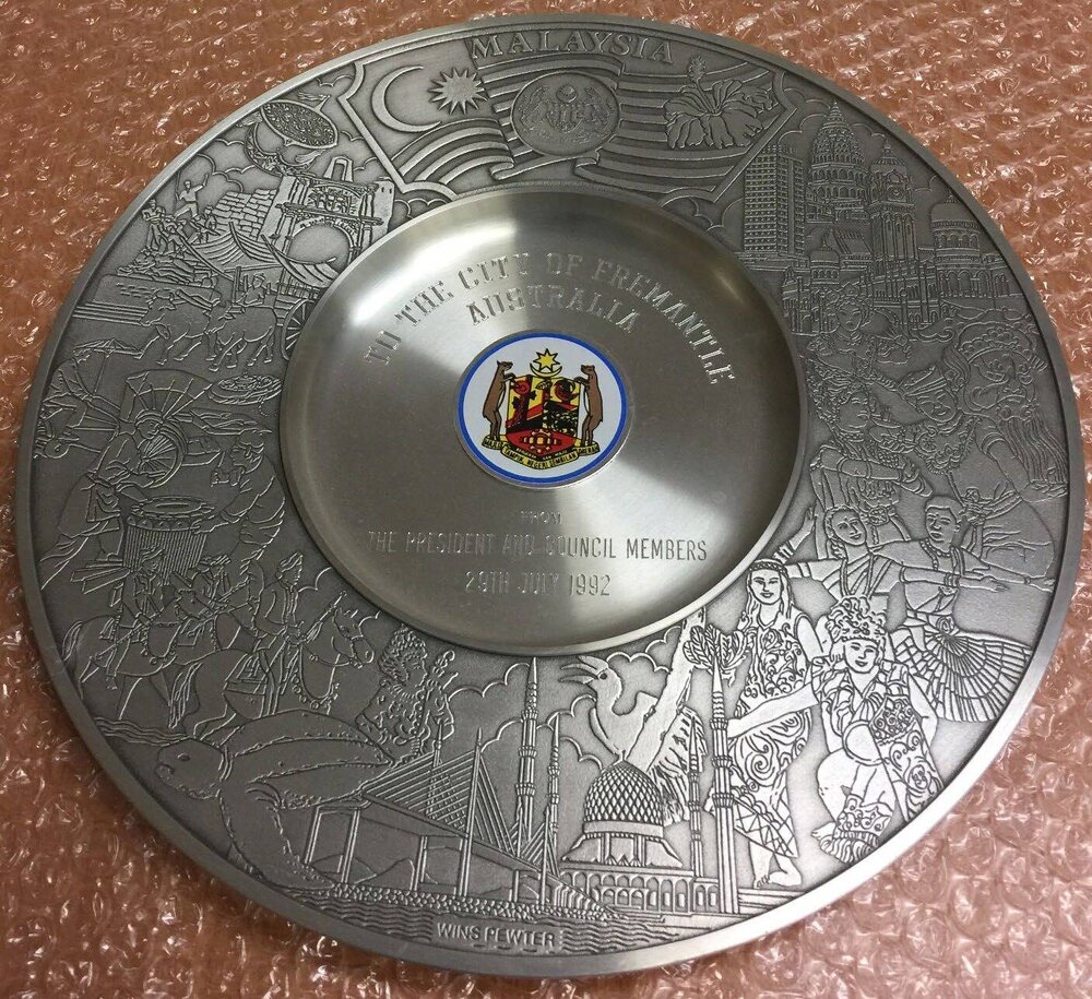 Silver plate - President of the Municipal Council Malaysia