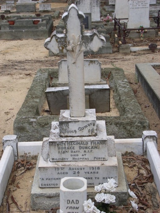 Duncan, Reginald grave City of Fremantle Local History Centre
