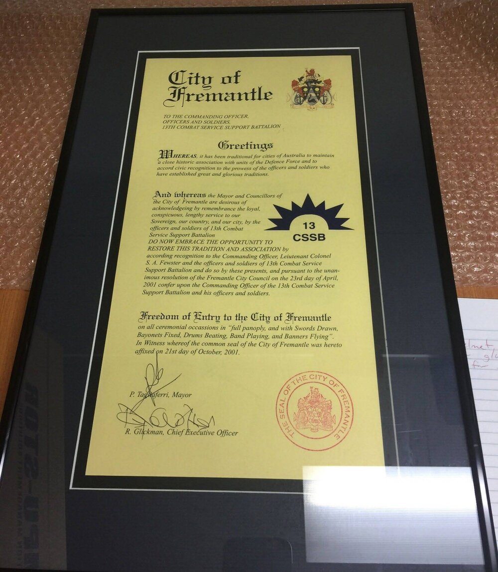 Freedom of Entry - 13th Combat Service Support Battalion