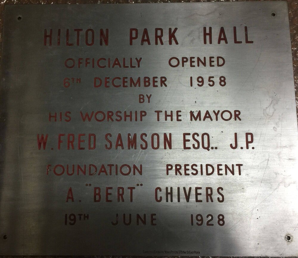 Plaque - Hilton Park Hall