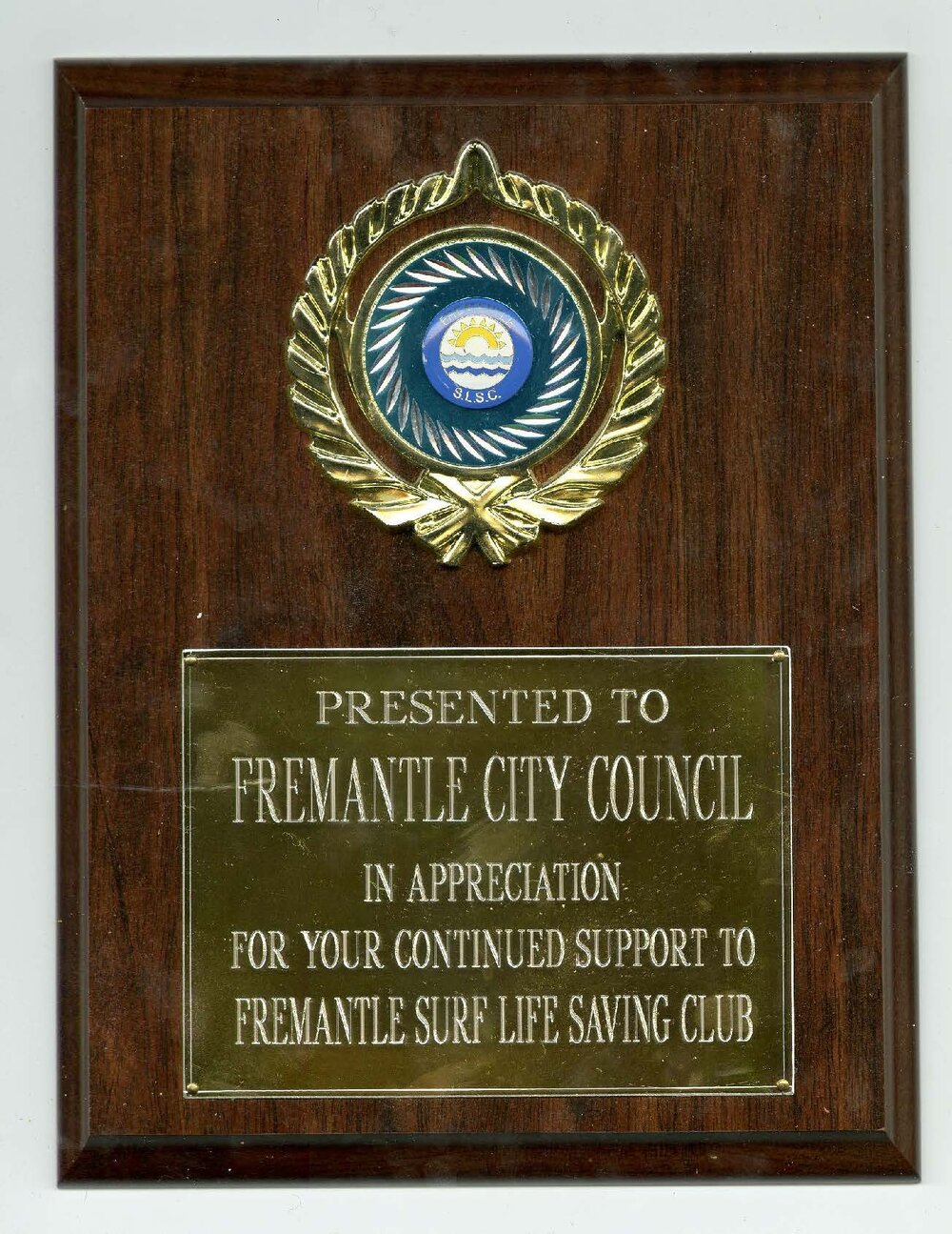 Plaque - Fremantle Surf Lifesaving Club