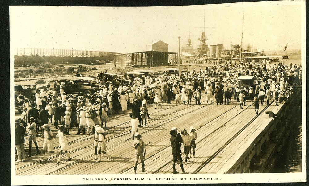 HMS Repulse at Fremantle in 1924.