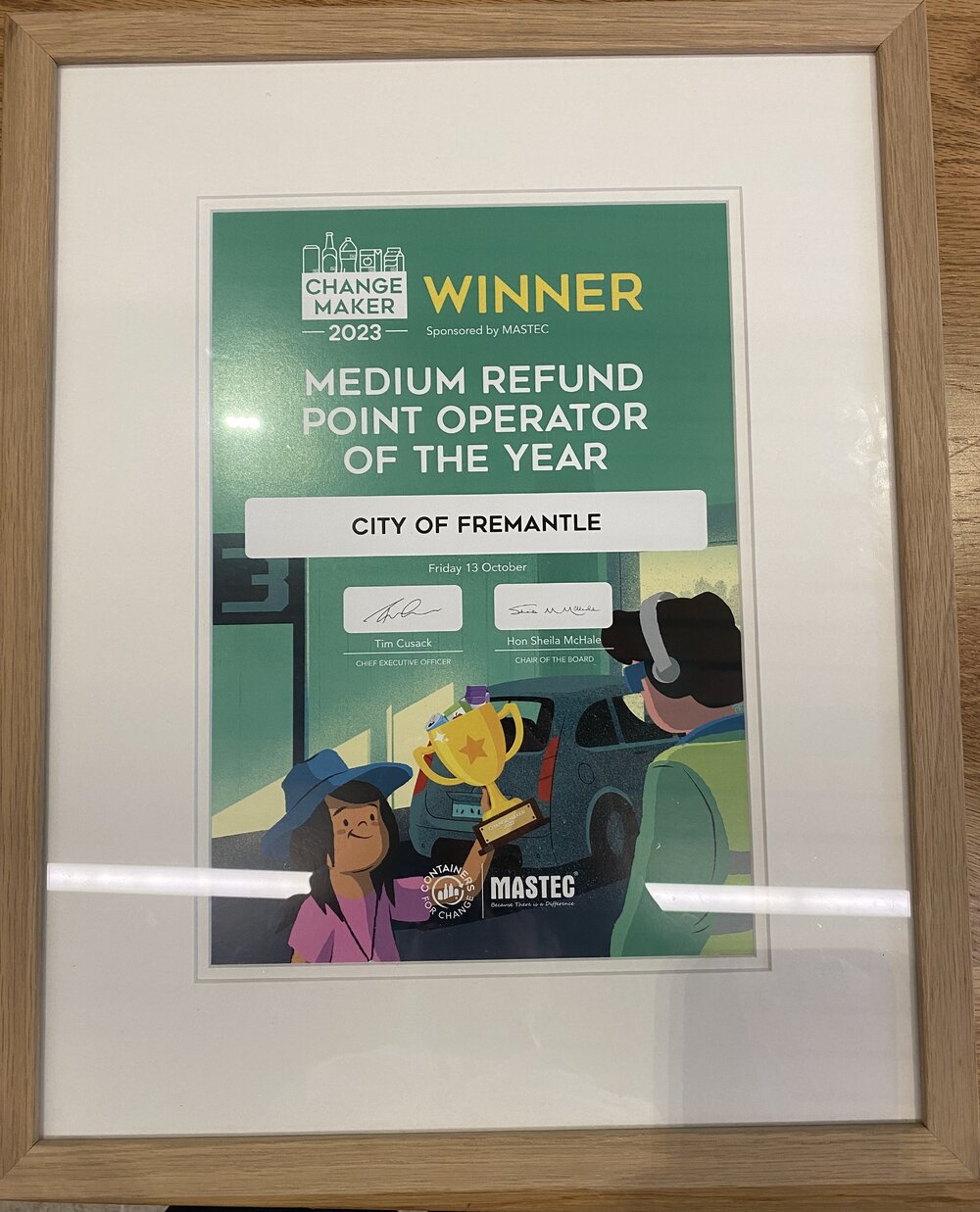 Framed Certificate - Containers for Change