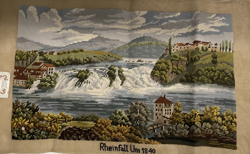 Embroidery - Rheinfall Um 1840