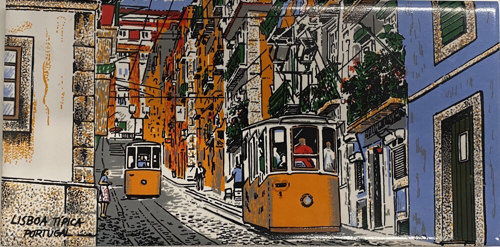Sister City - Funchal - Ceramic tile Lisbon Street scene