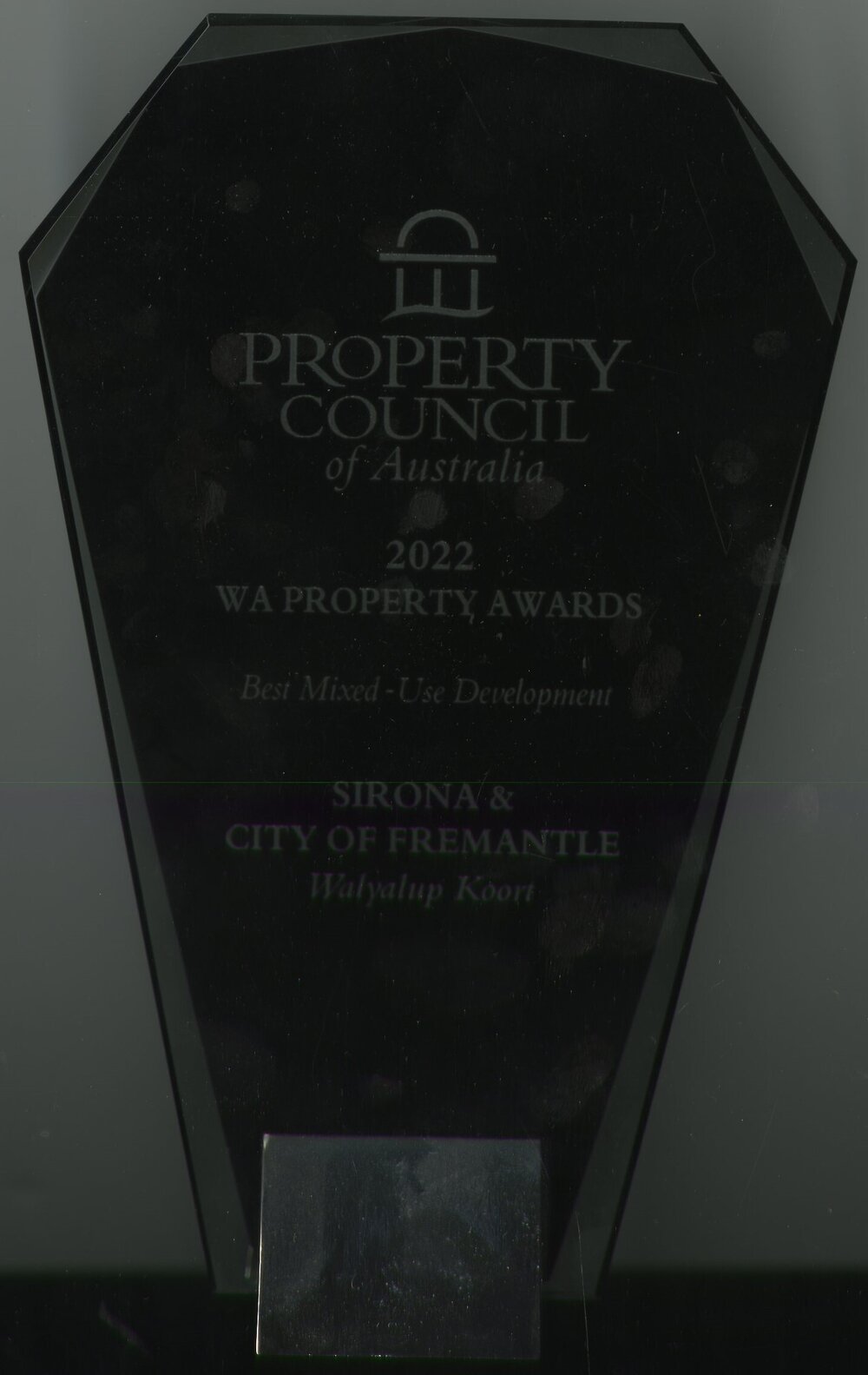 Plaque - Award - City of Fremantle and Sirona Walyalup Koort