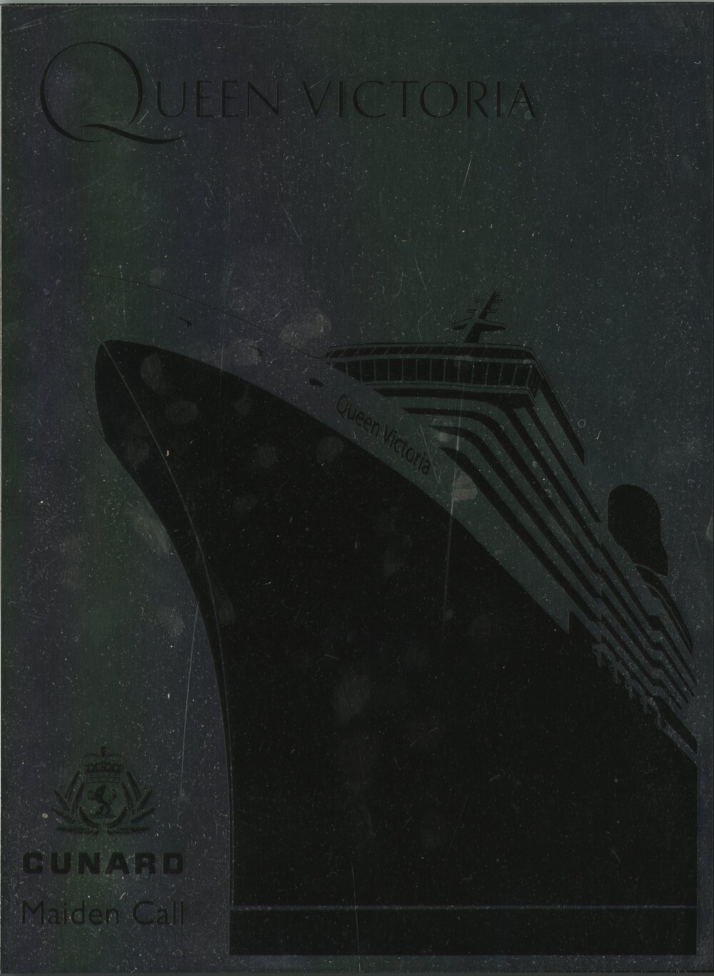 Cruise Ship Plaque - Queen Victoria - Cunard Cruise Liner