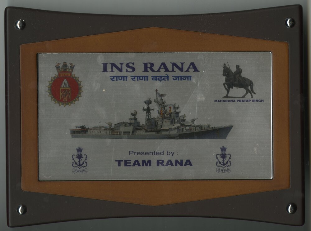Indian Navy Plaque - INS RANA | City of Fremantle Local History Centre
