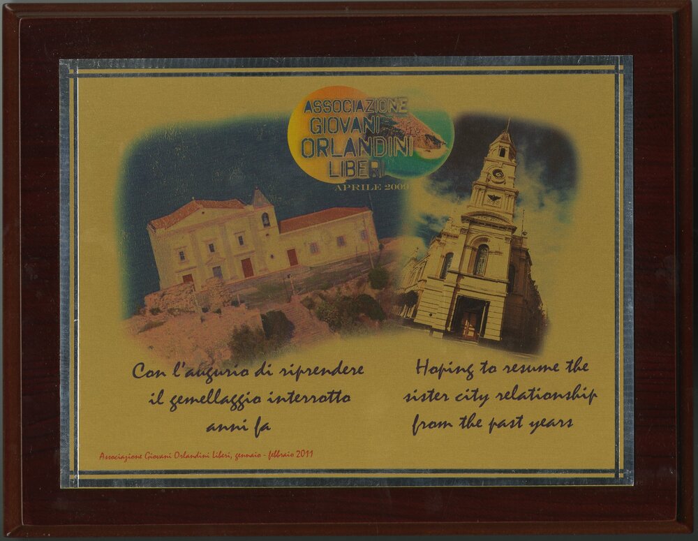 Sister City - Capo D'Orlando - Plaque