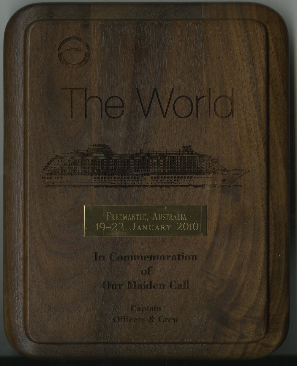 Cruise Ship Plaque - The World