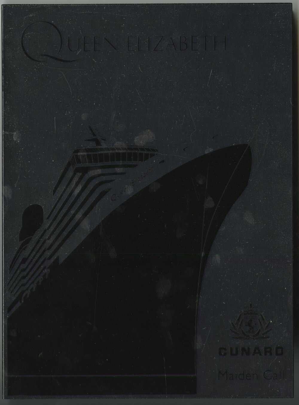 Cruise Ship Plaque - Queen Elizabeth - Cunard Cruise Liner