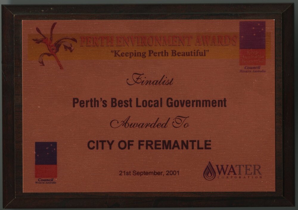 Plaque - Perth Environment Award