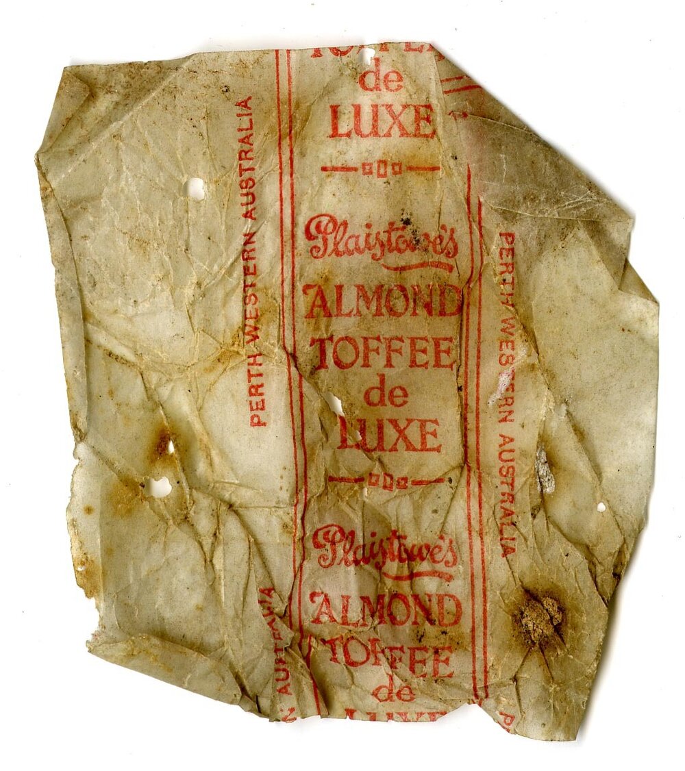 item 19 - Plaistowe's Almond Toffee wrapper