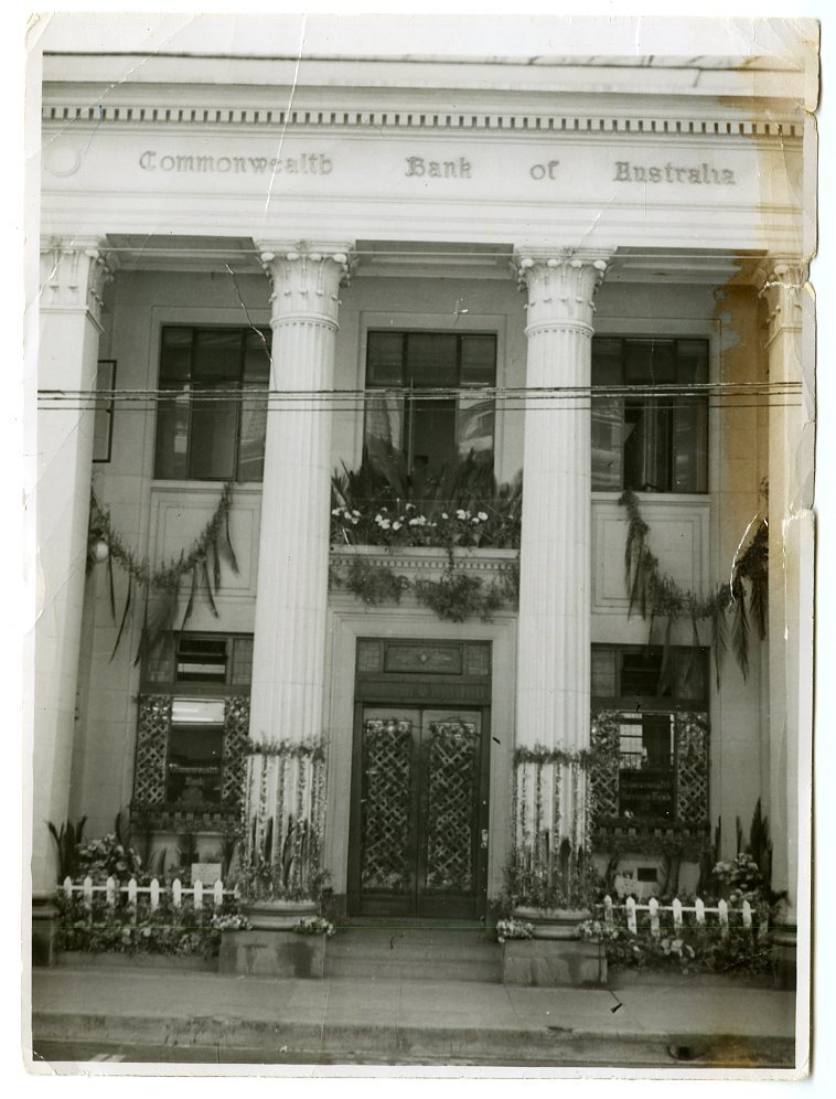 Flower Day. Fremantle. 1951. Commonwealth Bank of Australia Building
