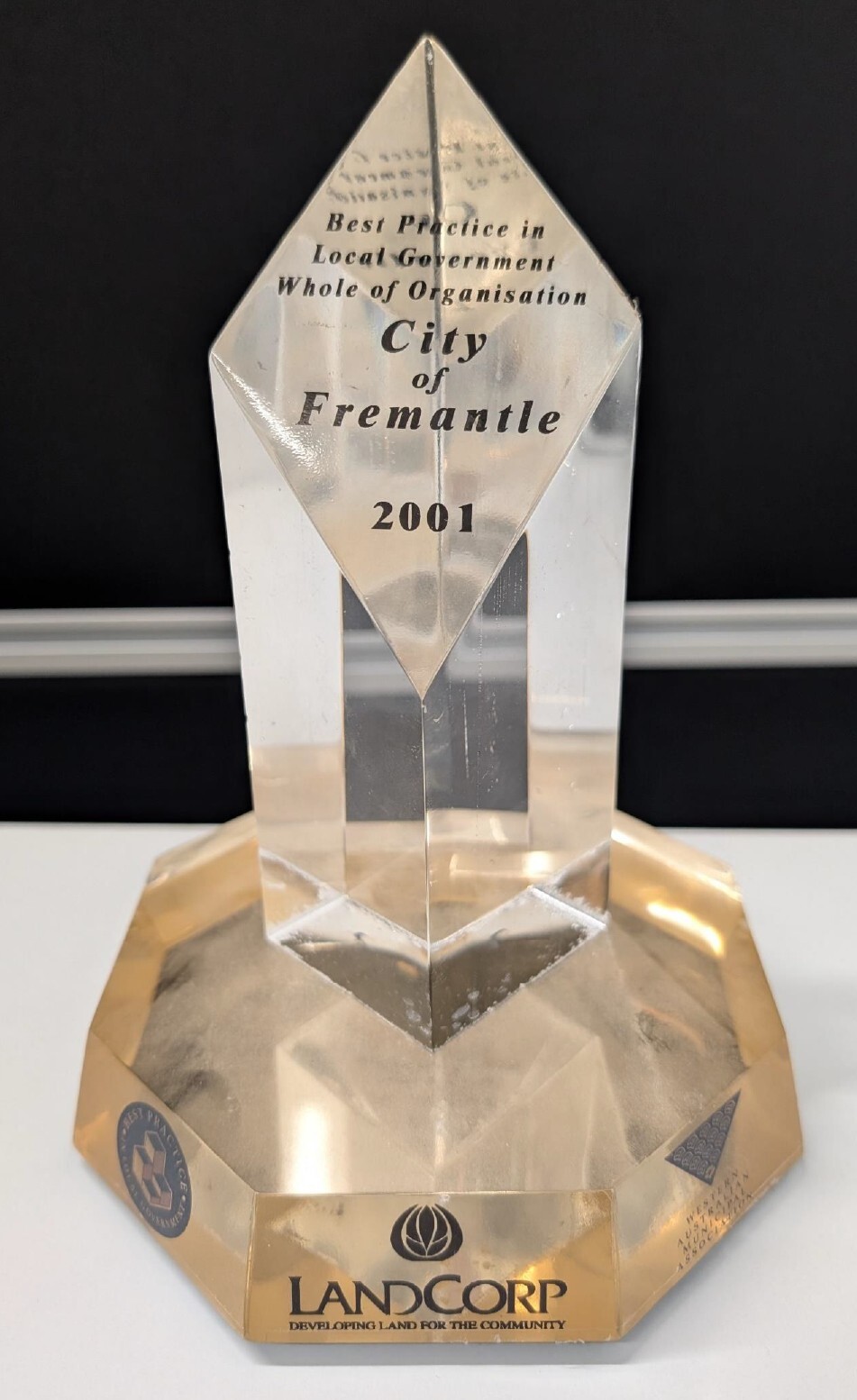 Trophy - Best Practice in Local Government Whole Organisation - 2001
