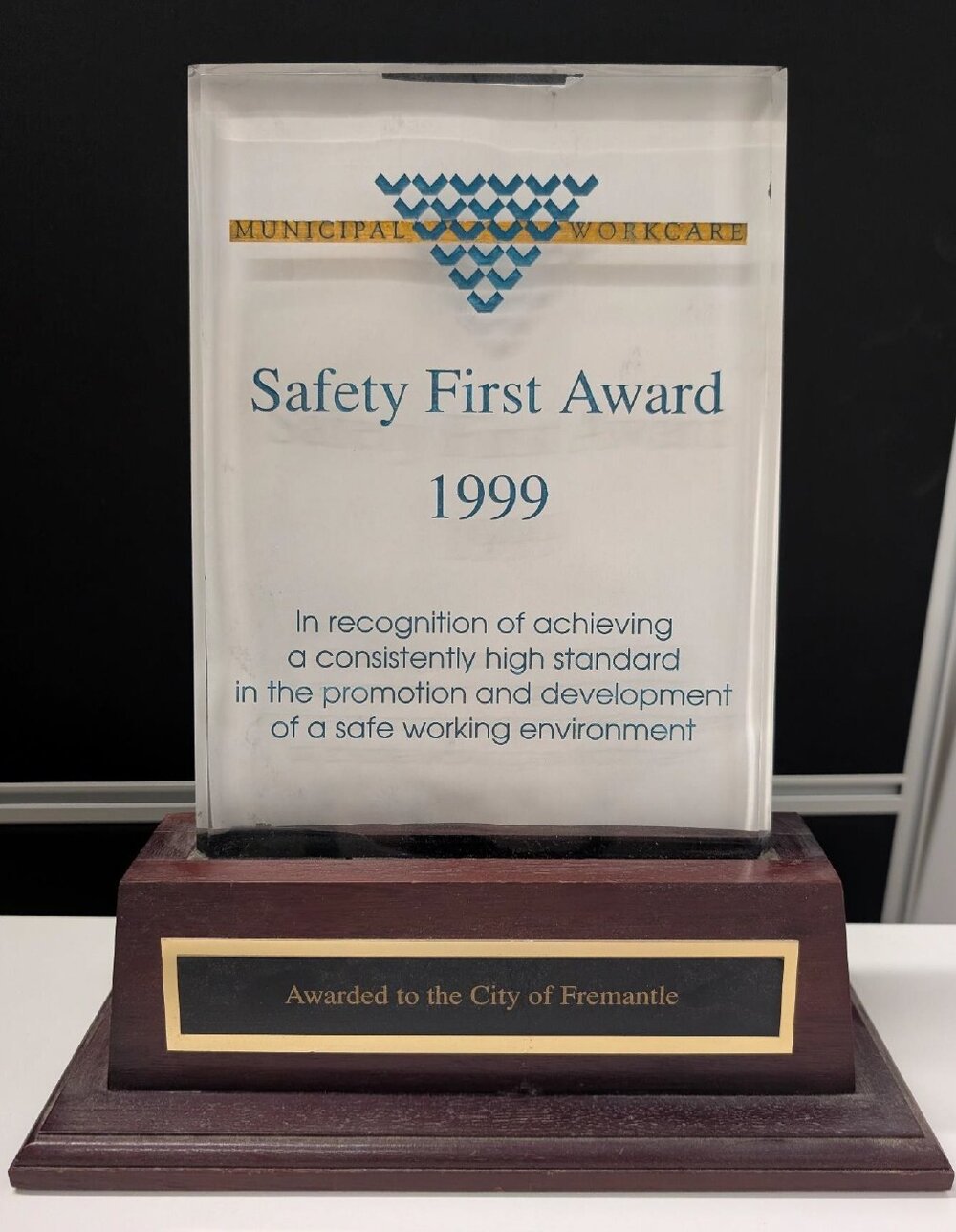 Trophy - Municipal Workcare Safety First Award 1999