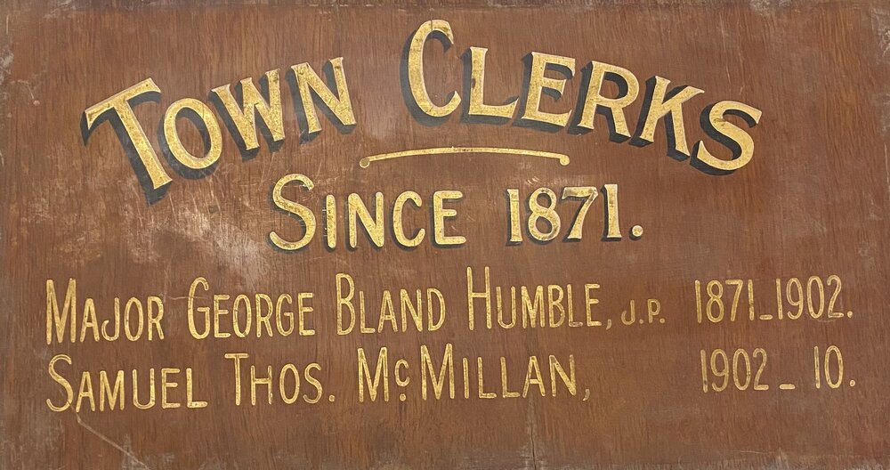 Council Honour Board - Town Clerk - 1871-1947