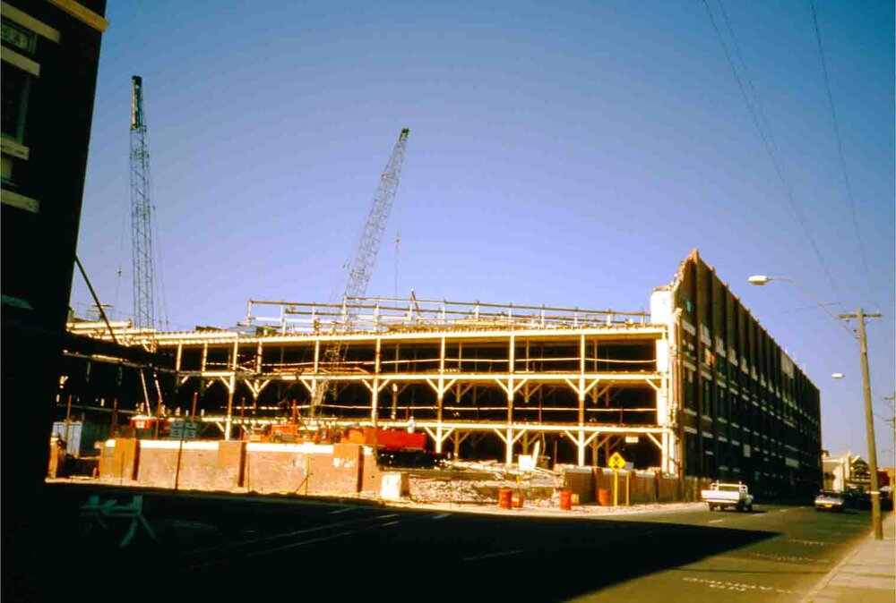 Woolstores coming down, 7th October 1985 