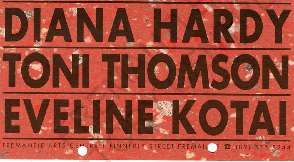 Diana Hardy - Testimony, Toni Thomson Dog God, Eveline Kotai-Woodcuts