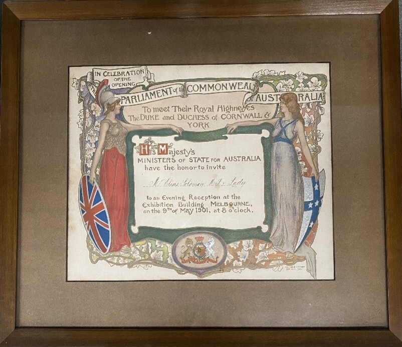 Elias Solomon Framed Invitation - Federal Government