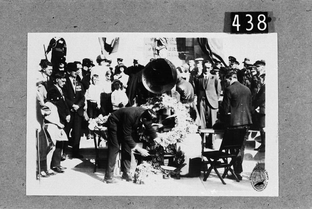 Wreath laying ceremony at the War Memorial