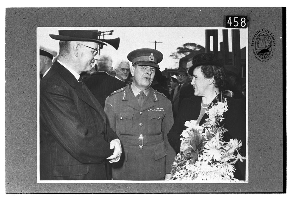 Launching of H.M.A.S. Fremantle at Evans Deakin and Co., shipyards, Kangaroo Point, Brisbane.