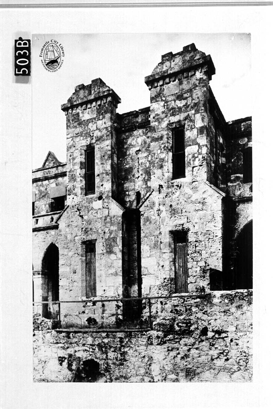 A section of the front of the building (facing West) indicative of disrepair prior to restoration.