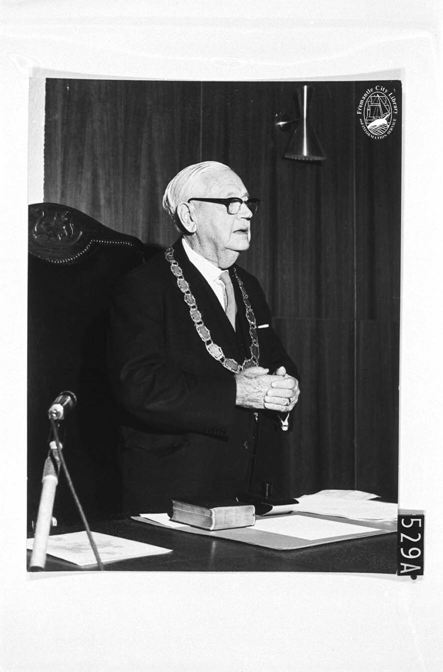 Centenary Council meeting. The Mayor addressing the meeting