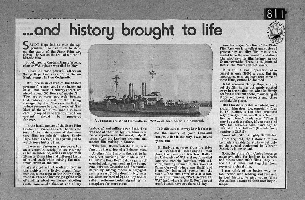 Japanese cruiser in Fremantle Harbour