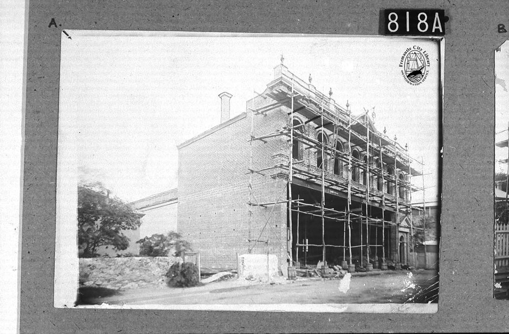 Fremantle Municipal Tramways and Electric Lighting Board Car Barn under construction