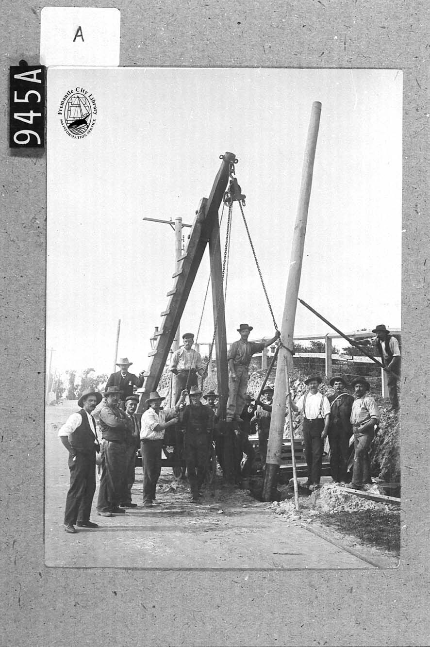 Placing a pole in position