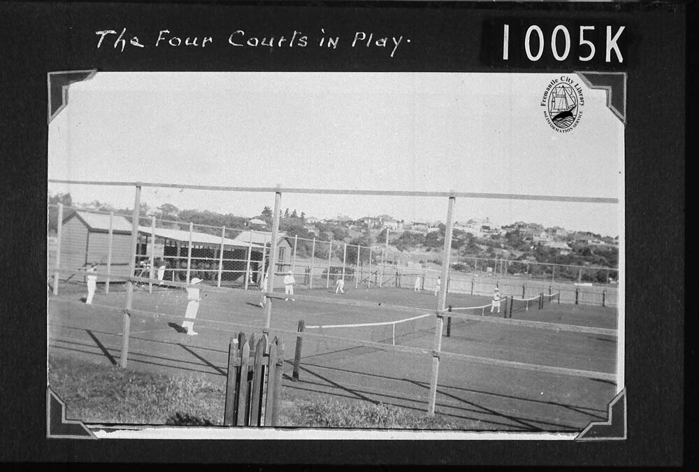 The four courts in play, North Fremantle Tennis Club