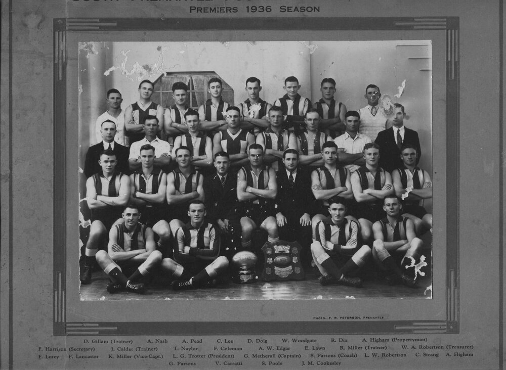 South Fremantle Football Club, W.A.N.F.A. : Premiers 1936 season