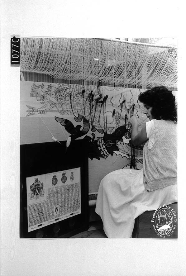 making the tapestry of Council's Armorial Bearings