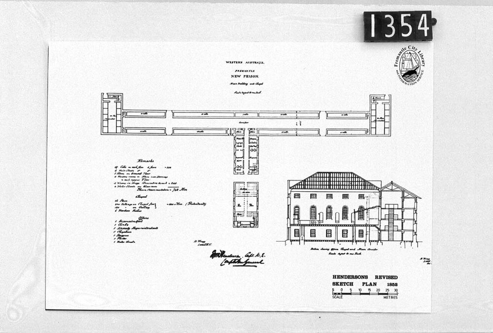 Sketch plan of Fremantle Prison and Chapel