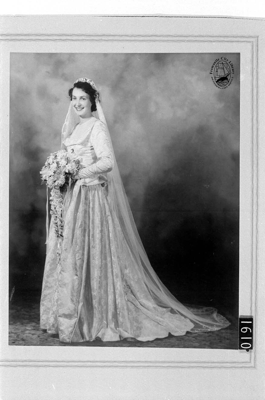 Brocade wedding gown